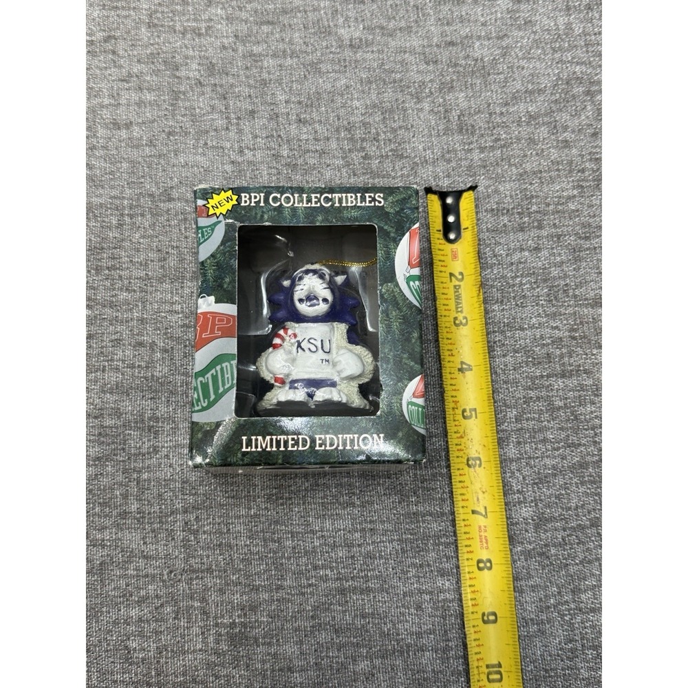 Kansas‎ State University Wildcat Christmas Ornament New In Box Purple White